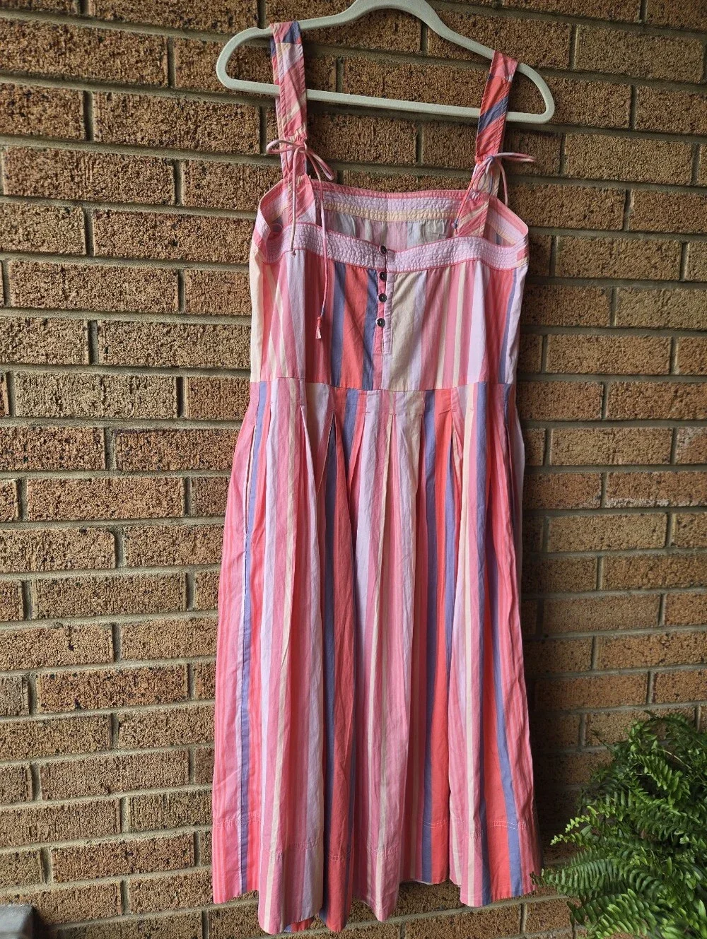 Free People Strawberry Combo Pink Stripe Sundress Size Medium NWT 🌸